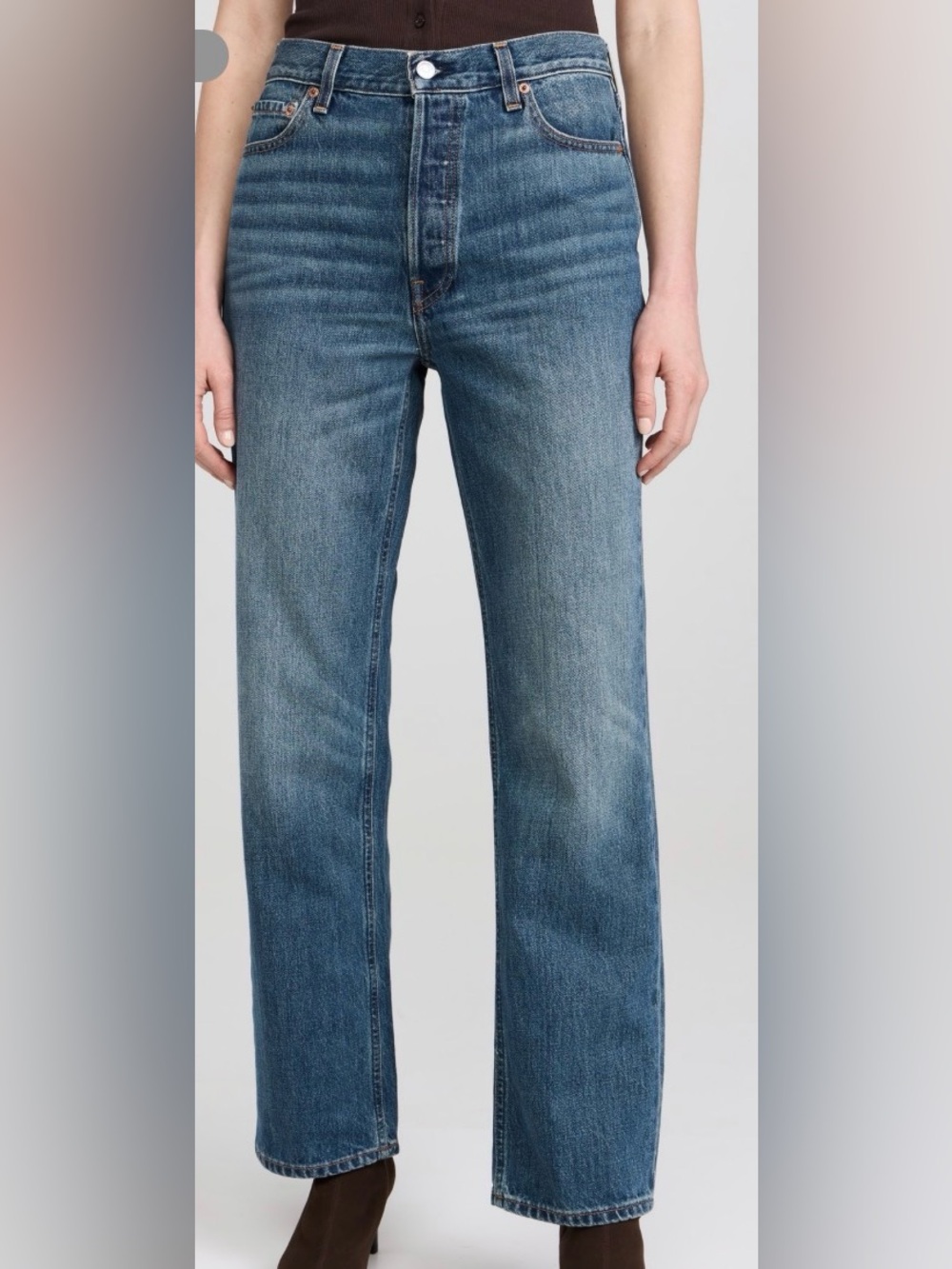 Alex Mill Vintage Dark Indigo Relaxed Straight Bev Jeans 28